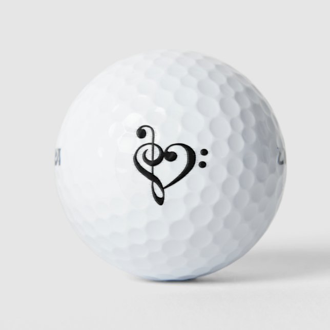 Musik Clef Herz bekümmert Golfball (Vorderseite)