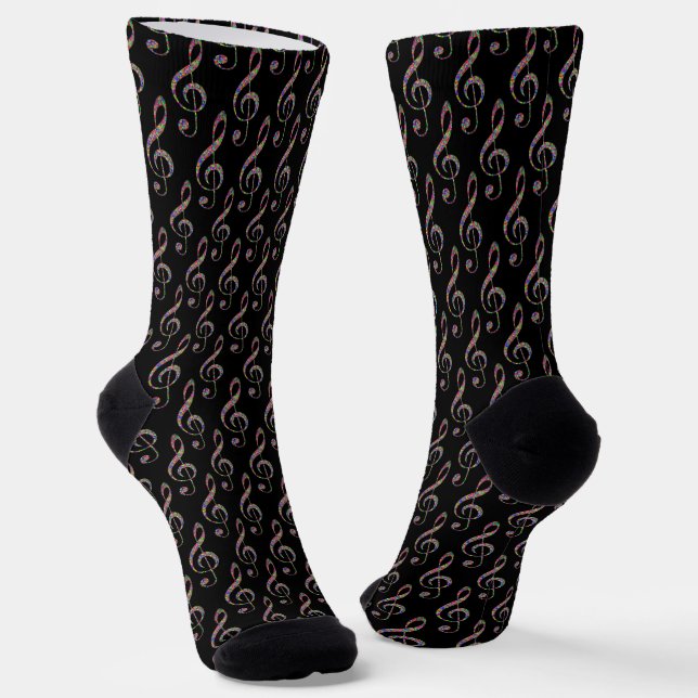 Musik Clef in Rainbow Socken (Gewinkelt)