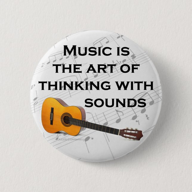 Musik denkt mit Gitarre Button (Vorderseite)