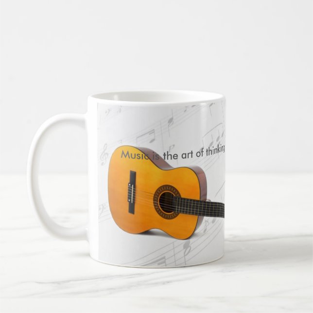 Musik denkt mit Gitarre Kaffeetasse (Links)