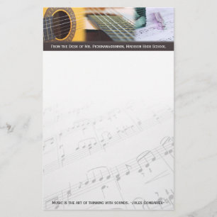 Musik denkt mit solider Gitarre Briefpapier