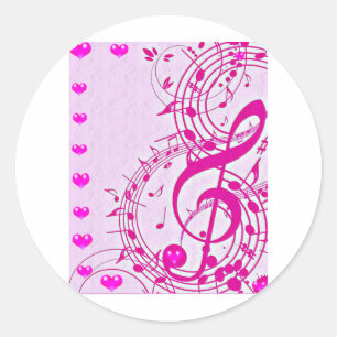 Musik der Liebe Runder Aufkleber