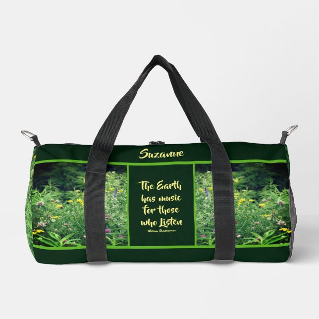 Musik der Natur inspirierendes Zitat Duffle Bag (Vorderseite)