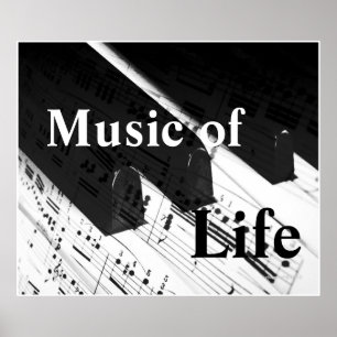 Musik des Lebens: Der Klavier-Schlüssel-u. Poster