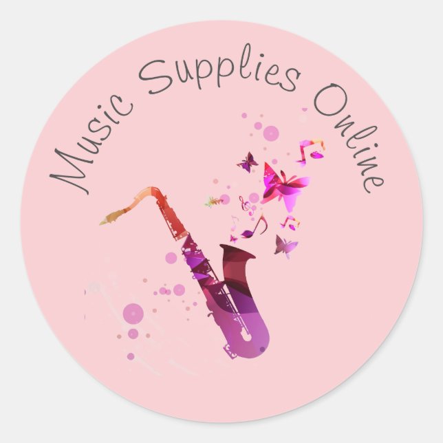 Musik-Design Geschenkgutschrift für Unternehmen Runder Aufkleber (Vorderseite)