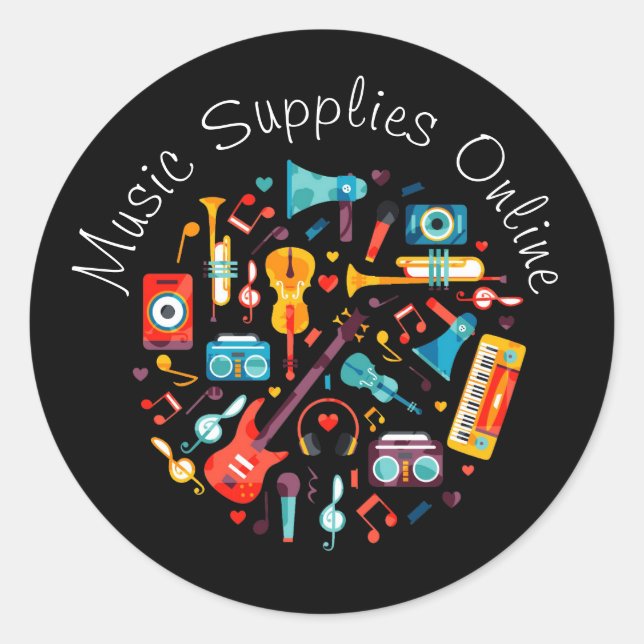 Musik-Design Geschenkgutschrift für Unternehmen Runder Aufkleber (Vorderseite)
