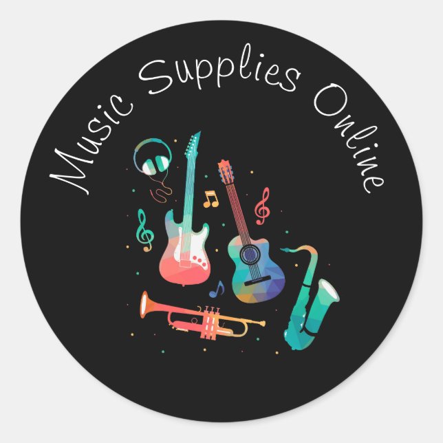 Musik-Design Geschenkgutschrift für Unternehmen Runder Aufkleber (Vorderseite)