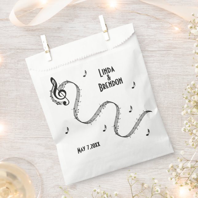 Musik-Design-Veranstaltung / Hochzeitskalligrafie Geschenktütchen (Ausgeschnitten)