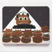 Musik DJ-Eulen-Entwurf - Mousepad