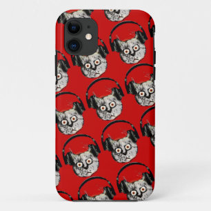 Musik-DJ-Katze mit Kopfhörer Case-Mate iPhone Hülle