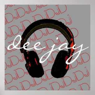 Musik-DJ-Kopfhörerdekor Poster