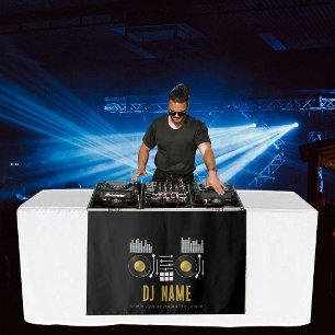 Musik-DJ-Plattenteller-Tischläufer-Banner Schwarz Wandteppich