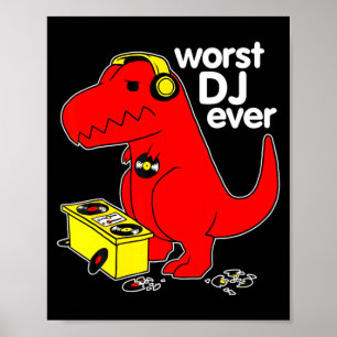 musik dj sarkastischer rex jemals dinosaurier schl poster