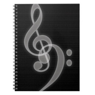 Musik-- dreifacher und Bassschlüssel - Notizbuch Notizblock