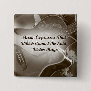Musik drückt dieses Gitarren-Foto-Sprichwort aus Button