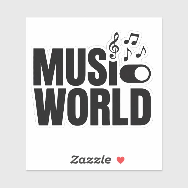 Musik Ein, Welt-Aus-Switch-Design Aufkleber (Blatt)