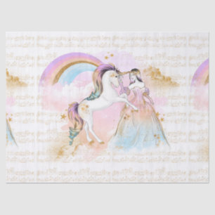 Musik Einhorn-Prinzessin Rainbow spielt rosa Blau Seidenpapier