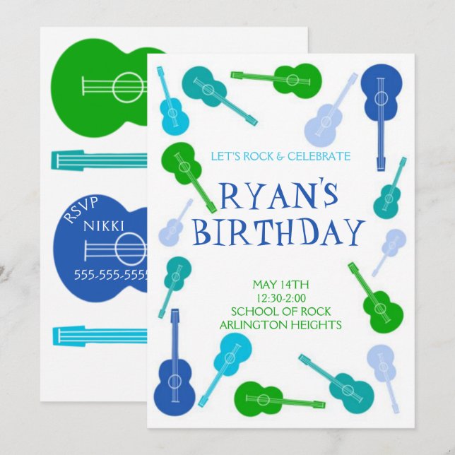 Musik Einladung zum Geburtstag (Vorne/Hinten)