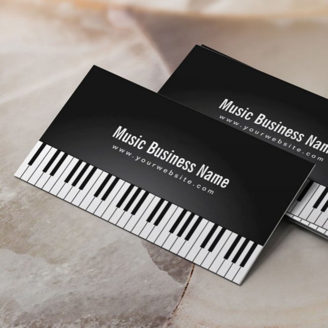Musik Elegante Black Grand Piano Musik Visitenkarte (Von Creator hochgeladen)