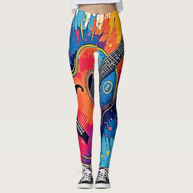 Musik explodiert in Farbfarben Leggings (Vorderseite)