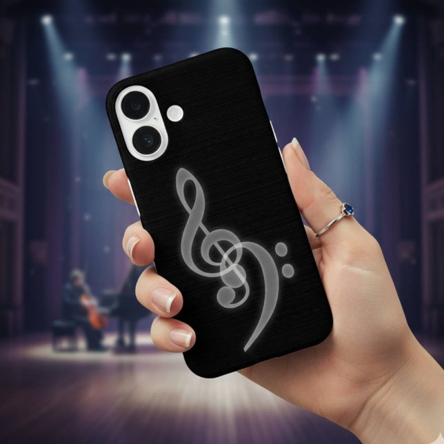 Musik - Fall Treble und Bass Clef iPhone 16 iPhone 16 Hülle (Hit all the right notes! Stylish iPhone 16 case for music lovers.)