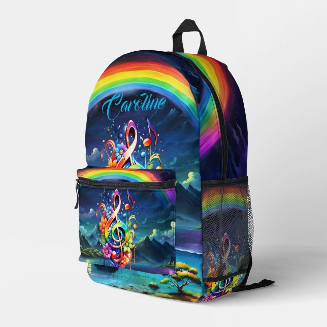 Musik, farbenfroher Klang mit Bedruckter Rucksack (Rückseitige Ecke Rechts)