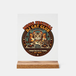 Musik Festival DJ Cat Cat Liebhaber Geschenk - Mus Acrylschild