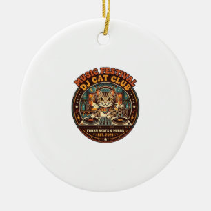 Musik Festival DJ Cat Cat Liebhaber Geschenk - Mus Keramik Ornament