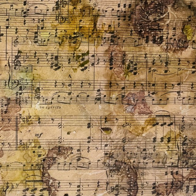 Musik Floral Grunge Decoupage Botanisch Seidenpapier (Von Creator hochgeladen)