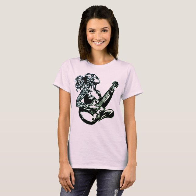 Musik Frauen tshirts Jazz Gitarrenspieler Messass (Vorne ganz)