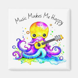Musik freut mich | Kraken Gitarre spielen Magnet