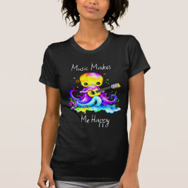 Musik freut mich | Kraken Gitarre spielen T-Shirt