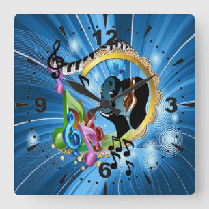 Musik für das Soul Quadratische Wanduhr
