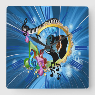 Musik für das Soul Quadratische Wanduhr
