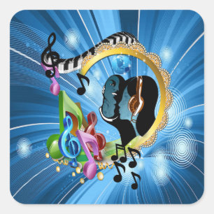 Musik für das Soul Quadratischer Aufkleber