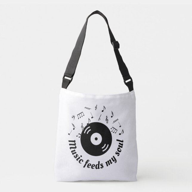 Musik Füttre mein Soul Vinyl Album Tragetaschen Mit Langen Trägern (Vorderseite)