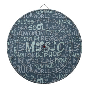 Musik Genres Word Collage Darboard Dartscheibe
