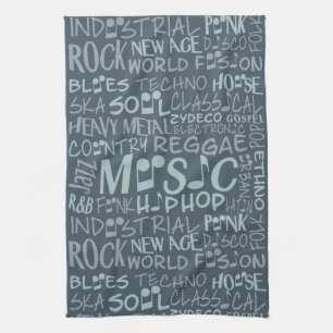 Musik Genres Word Collage Handtuch