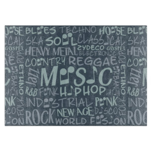 Musik Genres Word Collage Schneidebretter Schneidebrett