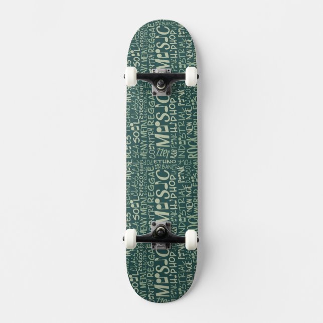 Musik Genres Word Collage Skateboards (Vorderseite)
