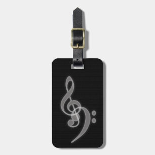 Musik - Gepäckmarke "Treble and Bass Clef" Gepäckanhänger