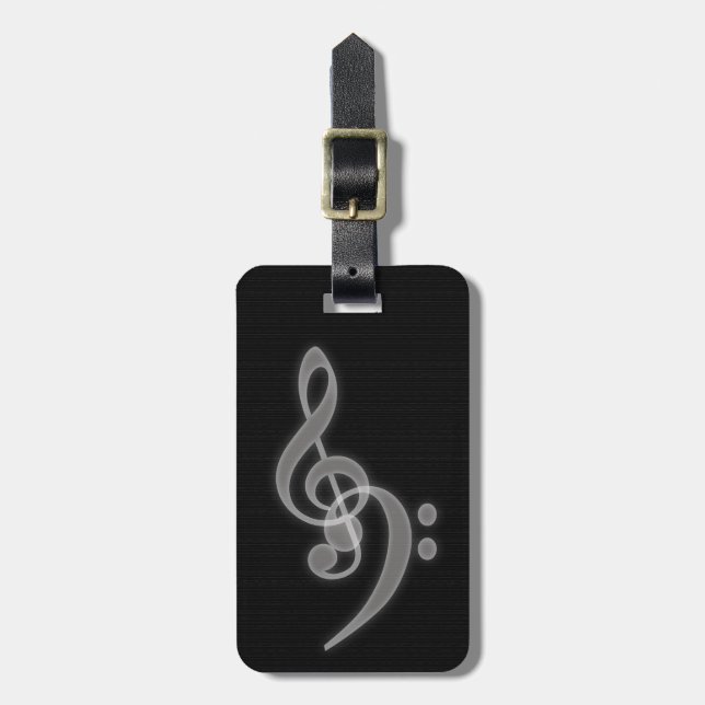 Musik - Gepäckmarke "Treble and Bass Clef" Gepäckanhänger (Vorderseite vertikal)
