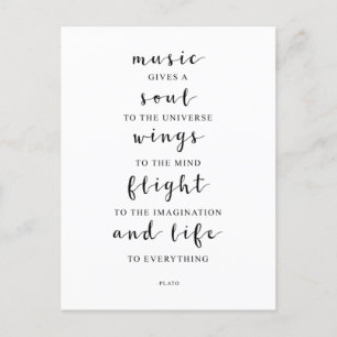 Musik gibt dem Universum eine Seele, Plato-Zitat Postkarte