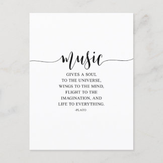 Musik gibt dem Universum eine Seele, Plato Zitat Postkarte