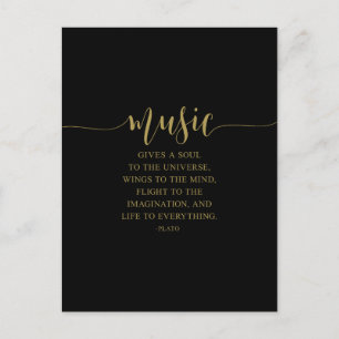 Musik gibt der Seele des Universums, Plato-Zitat Postkarte