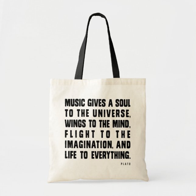 Musik gibt ein Soul zum Universum Tragetasche (Vorne)
