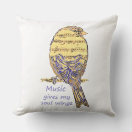 Musik gibt meinem Soul Wings Inspiration Quote Bir Kissen Für Draußen