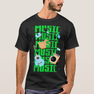 Musik Gitarre Instrumente Kopfhörer T-Shirt