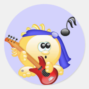 Musik-Gitarrist Runder Aufkleber
