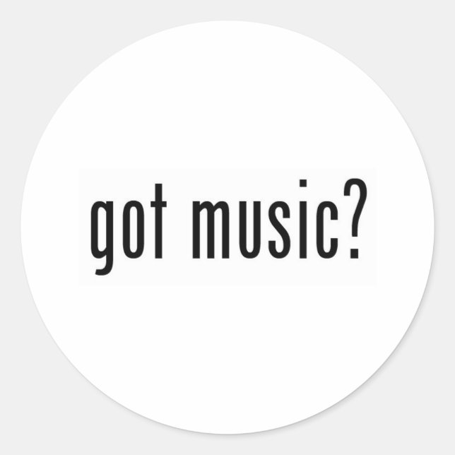Musik got? runder aufkleber (Vorderseite)